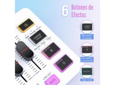 ACCESORIO CÓMPUTO FIFINE AMPLIGAME SC3 MIXER RGB STREAMING XLR WHITE - 6