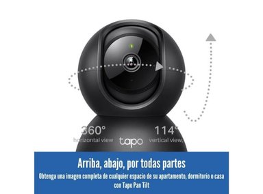 CÁMARA DE SEGURIDAD TP-LINK TAPO C211 WIFI 2K 3MP 360° NEGRO - 5