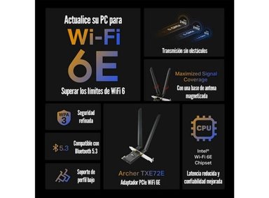 ADAPTADOR TP-LINK ARCHER TXE72E PCIE WI-FI 6E AXE5400 BLUETOOTH 5.3 - 2
