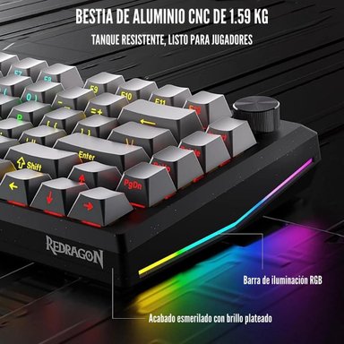 REDRAGON - TECLADO PENUMBRA PRO K687GG WIRELESS HI-FI - 3