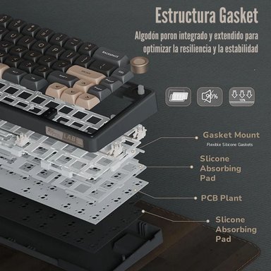 ROYAL KLUDGE - TECLADO R65 WIRED 65% PHANTOM SWITCH CHARTREUSE - 5