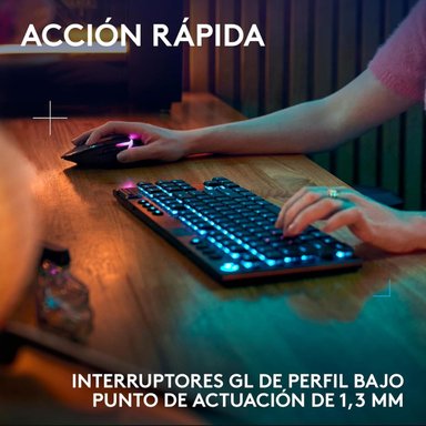 LOGITECH G - TECLADO G915 X TKL WIRELESS RGB SWITCH TACTILE - NEGRO - 2