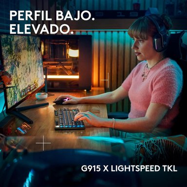 LOGITECH G - TECLADO G915 X TKL WIRELESS RGB SWITCH TACTILE - NEGRO - 3