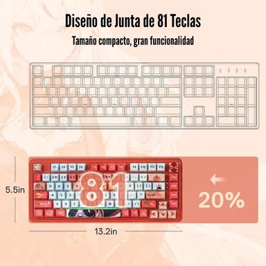 REDRAGON - TECLADO UCAL PRO K673AK 75% WIRELESS ANIME - 6