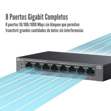 TP-LINK - SWITCH LS108GP DE 8 PUERTOS POE+ GIGABIT LITEWAVE - 2