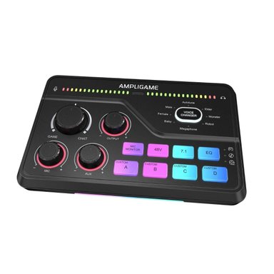 FIFINE - MIXER AMPLIGAME SC8 RGB STREAMING XLR SONIDO 7.1 - BLACK - 1