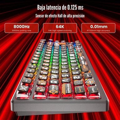 ROYAL KLUDGE - TECLADO M75 HE WIRELESS 75% HEPHAESTUS SWITCH MINT - 2
