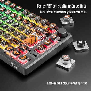 ROYAL KLUDGE - TECLADO M75 HE WIRELESS 75% HEPHAESTUS SWITCH MINT - 4