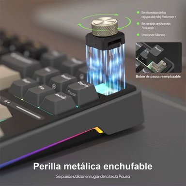 ROYAL KLUDGE - TECLADO R87PRO WIRED TKL PHANTOM SWITCH CREAMY - 6