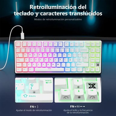 TECLADO ROYAL KLUDGE RK X87 WIRED 75% BLACK NIGHT SWITCH CREAMY - 6