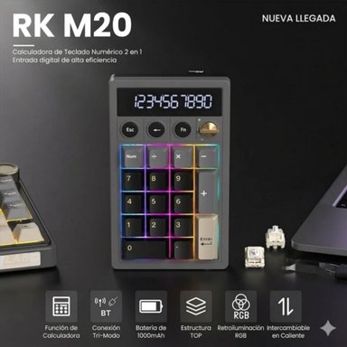 TECLADO NUMÉRICO ROYAL KLUDGE M20 WIRELESS PHANTOM SWITCH CREAMY - 2