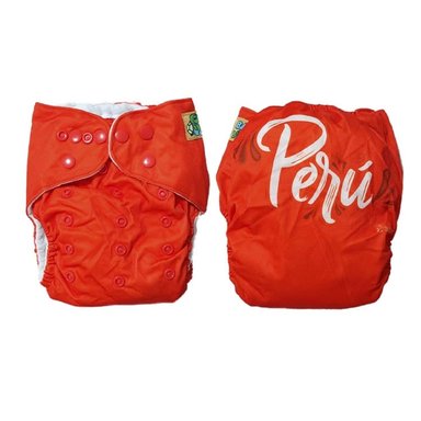 PAÑAL INFANTIL BABYLOOM ECOLÓGICO TELA UNITALLA PERÚ ROJO