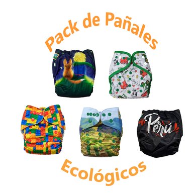 PAÑALES INFANTIL BABYLOOM PACK TEXTIL ECOLOGICOS DE TELA X 5 UNIDADES BEBÉ NIÑO