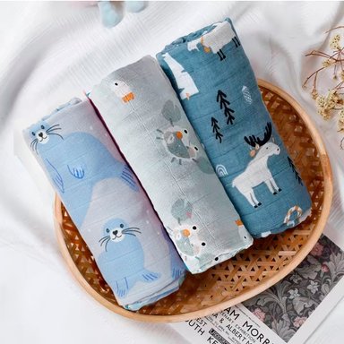 MANTA MUSELINA PARA BEBE ALGODON PACK X 3 UNIDADES