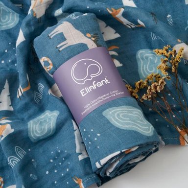 MANTA HAPPY FLUTE MUSELINA SUAVE DE ALGODÓN 110 X 120 CM PARA BEBÉ