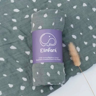 MANTA HAPPY FLUTE MANTA MUSELINA SUAVE VERDE ALGODÓN 110 X 120 CM PARA BEBÉ