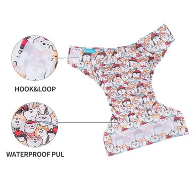 PAÑAL INFANTIL HAPPY FLUTE + INSERTO ECOLÓGICO DE TELA ECOLÓGICO ALGODÓN ORGÁNICO CON VELCRO - 3
