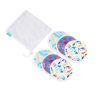 PROTECTORES LACTANCIA HAPPY FLUTE REUTILIZABLES MULTICOLOR PACK X3 PARES - 1