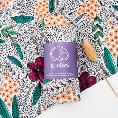 MANTA HAPPY FLUTE MUSELINA SUAVE GRIS DE BAMBÚ Y ALGODÓN PARA BEBÉ