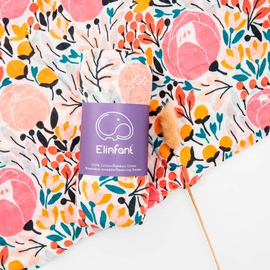 MANTA HAPPY FLUTE MUSELINA SUAVE ROSADO DE BAMBÚ Y ALGODÓN PARA BEBÉ