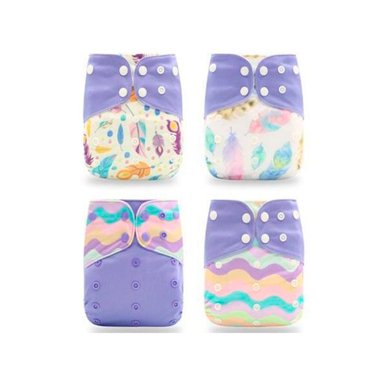 PAÑAL HAPPY FLUTE ECOLÓGICO + 4 INSERTOS DE MICROFIBRA DE TELA ECOLÓGICO UNITALLA PACK X 4 UNIDADES SMT 13