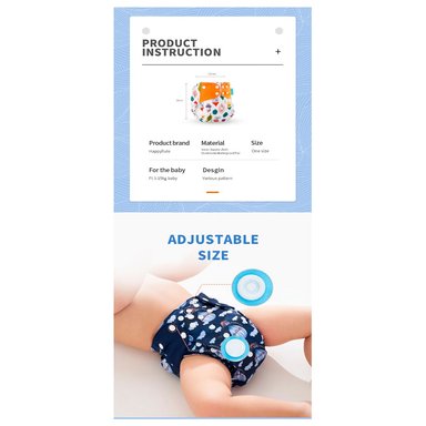 PAÑAL HAPPY FLUTE ECOLÓGICO + 4 INSERTOS DE MICROFIBRA DE TELA ECOLÓGICO UNITALLA PACK X 4 UNIDADES SMT 13 - 3