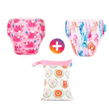 PAÑAL DE NATACIÓN PACK X 2 UNIDADES + BOLSA IMPERMEABLE