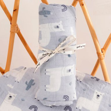 MANTA HAPPY FLUTE MUSELINA SUAVE MULTICOLOR DE BAMBÚ Y ALGODÓN PARA BEBÉ