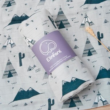 MANTA HAPPY FLUTE MUSELINA SUAVE MULTICOLOR DE BAMBÚ Y ALGODÓN PARA BEBÉ