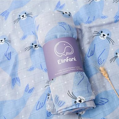 MANTA HAPPY FLUTE MUSELINA SUAVE MULTICOLOR DE BAMBÚ Y ALGODÓN PARA BEBÉ