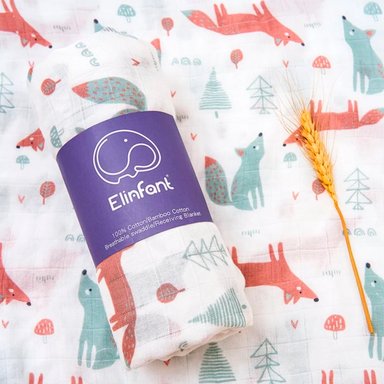 MANTA HAPPY FLUTE MUSELINA SUAVE MULTICOLOR DE BAMBÚ Y ALGODÓN PARA BEBÉ