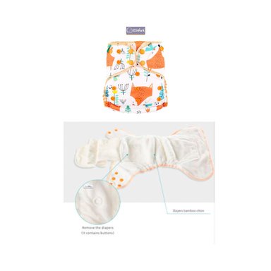 PAÑAL INFANTIL ELINFANT BOLSILLO 5 ECOLOGICOS DE ALGODÓN DE BAMBÚ INCLUYE INSERTO ECOLÓGICO DE TELA PACK ALGODON DE BAMBÚ AI2 - 2