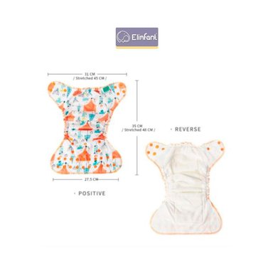 PAÑAL INFANTIL ELINFANT BOLSILLO 5 ECOLOGICOS DE ALGODÓN DE BAMBÚ INCLUYE INSERTO ECOLÓGICO DE TELA PACK ALGODON DE BAMBÚ AI2 - 3