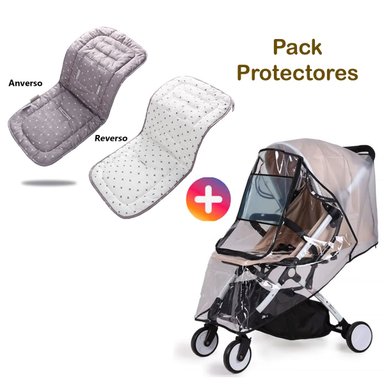 PROTECTOR COCHE MIRACLE BABY CON COBERTOR LLUVIA BEBE