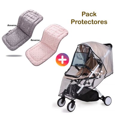 PROTECTOR COCHE MIRACLE BABY CON COBERTOR LLUVIA BEBE