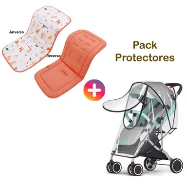 PROTECTOR COCHE MIRACLE BABY CON COBERTOR LLUVIA BEBE