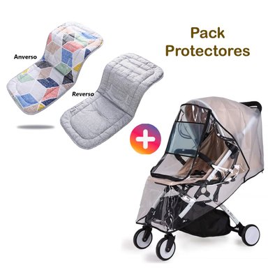 PROTECTOR COCHE MIRACLE BABY CON COBERTOR LLUVIA BEBE
