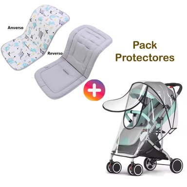 PROTECTOR COCHE MIRACLE BABY CON COBERTOR LLUVIA BEBE