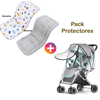 PROTECTOR COCHE MIRACLE BABY CON COBERTOR LLUVIA BEBE