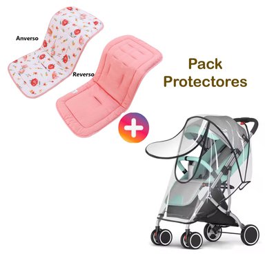 PROTECTOR COCHE MIRACLE BABY CON COBERTOR LLUVIA BEBE