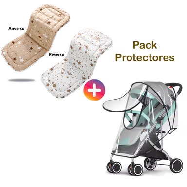 PROTECTOR COCHE MIRACLE BABY CON COBERTOR LLUVIA BEBE