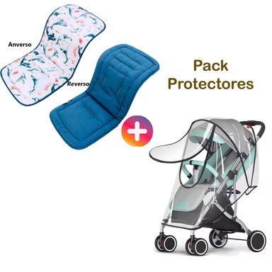 PROTECTOR COCHE MIRACLE BABY CON COBERTOR LLUVIA BEBE