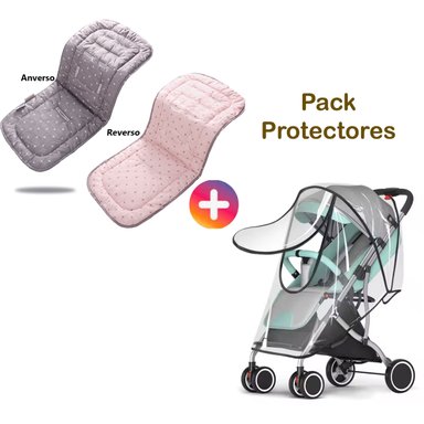 PROTECTOR COCHE MIRACLE BABY CON COBERTOR LLUVIA BEBE