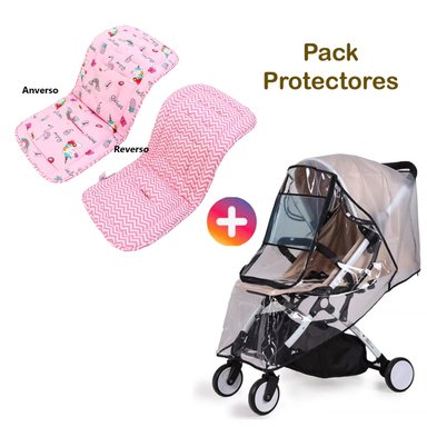 PROTECTOR COCHE MIRACLE BABY CON COBERTOR LLUVIA BEBE