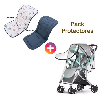 PROTECTOR COCHE MIRACLE BABY CON COBERTOR LLUVIA BEBE