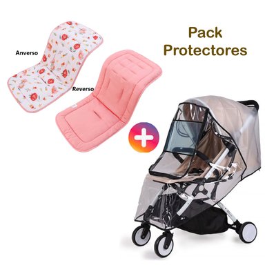 PROTECTOR COCHE MIRACLE BABY CON COBERTOR LLUVIA BEBE