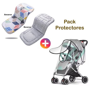PROTECTOR COCHE MIRACLE BABY CON COBERTOR LLUVIA BEBE