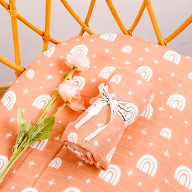 MANTA HAPPY FLUTE MUSELINA MULTICOLOR SUAVE BEBE ALGODÓN CON BAMBÚ