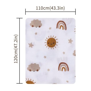 MANTA HAPPY FLUTE MUSELINA MULTICOLOR SUAVE BEBE ALGODÓN CON BAMBÚ - 2