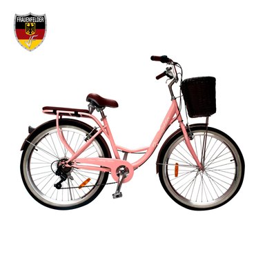 BICICLETA CAMPERA FRAUENFELDER ARO 24 ROSADO VINTAGE